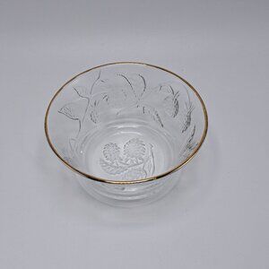 Arcoroc  bowl with Berry Berries design and Gold Rim FRANCE